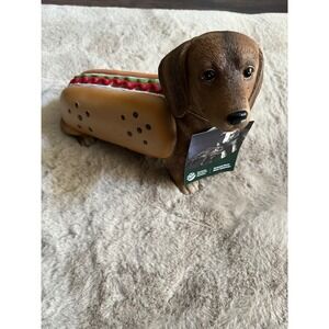 Humane World for Animals Hot Dog Dachshund Figurine Seasonal Decor Brown Tan